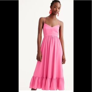 JCREW-Pink drapery spaghetti strap dress